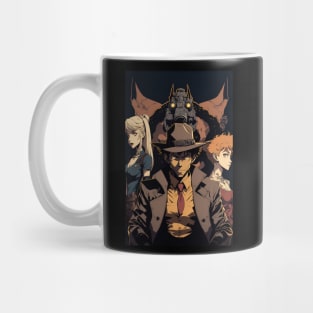 Anime Detective Man with his sidekicks Mug